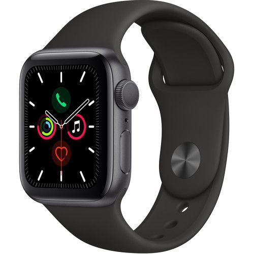 Apple Watch Series 5 GPS, 44mm Space Gray Aluminum Case with Black Sport Band